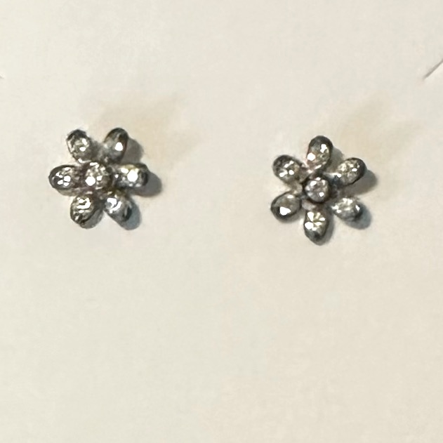 Qvc Diamonique & Gold Metallic Floral Studs